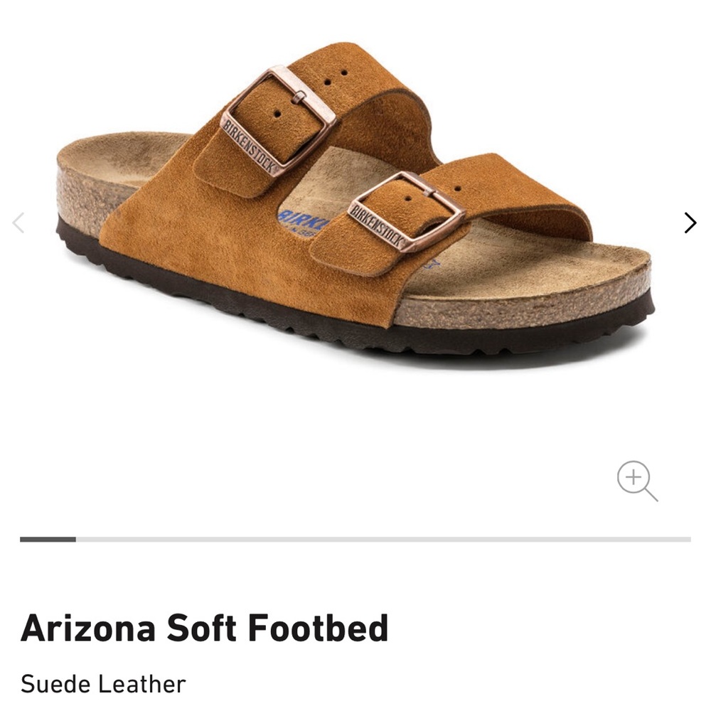 Birkenstock Arizona Soft Footbed Mink Suede Leather Sandals